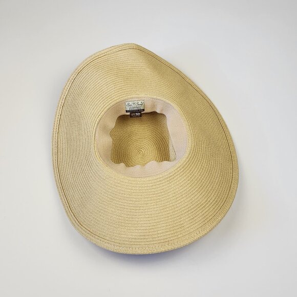 Sun N Sand Wide Brim Paper Braid Floppy Hat OS - Picture 6 of 7